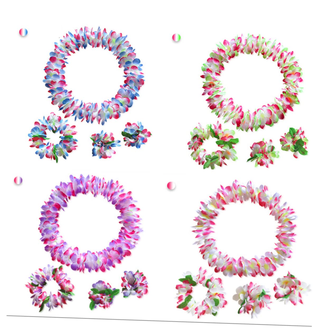 TOYANDONA 12 Pulseras De Flores Tropicales Pulseras De Flores Hawaianas Diadema De Flores Collar De Fiesta Hawaiano Collar Floral Hula Suministros De Decoración para Fiesta Luau