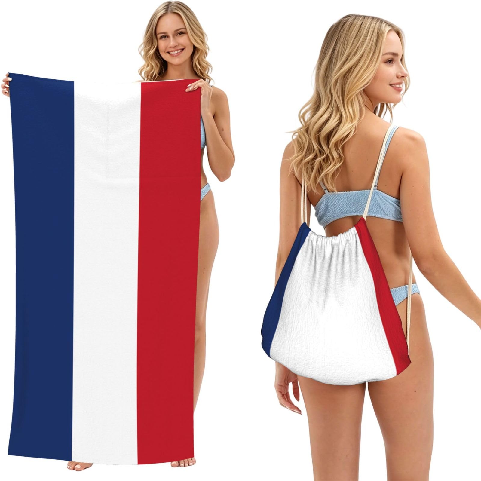 SXZVVBN Dutch flag 2-in-1 Beach Towel Bag, Quick Dry Sand Free Travel Towel Backpack for Adults