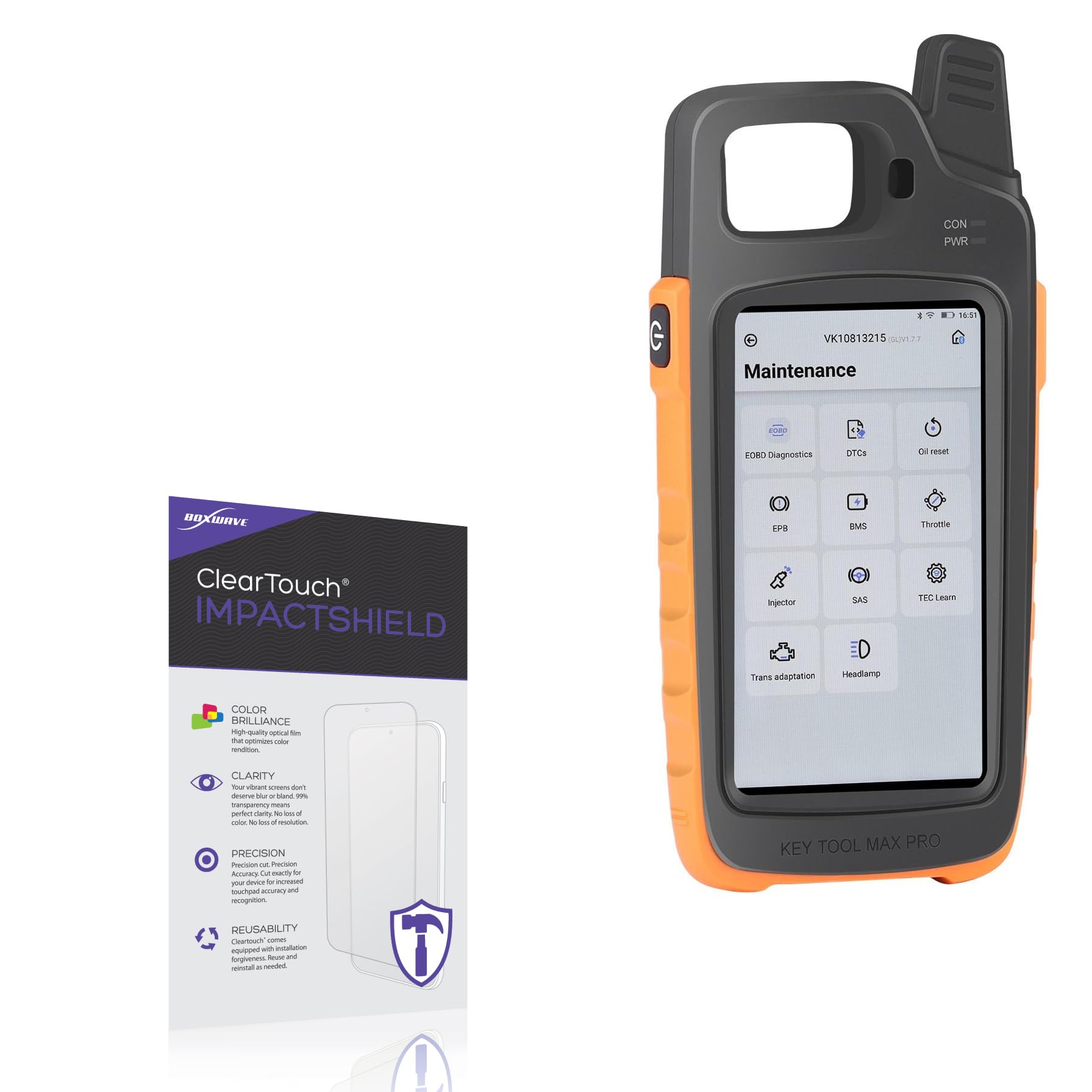 Screen Protector Compatible with Xhorse VVDI Key Tool Max Pro - ClearTouch ImpactShield (2-Pack), Impenetrable Screen Protector Flexible Film