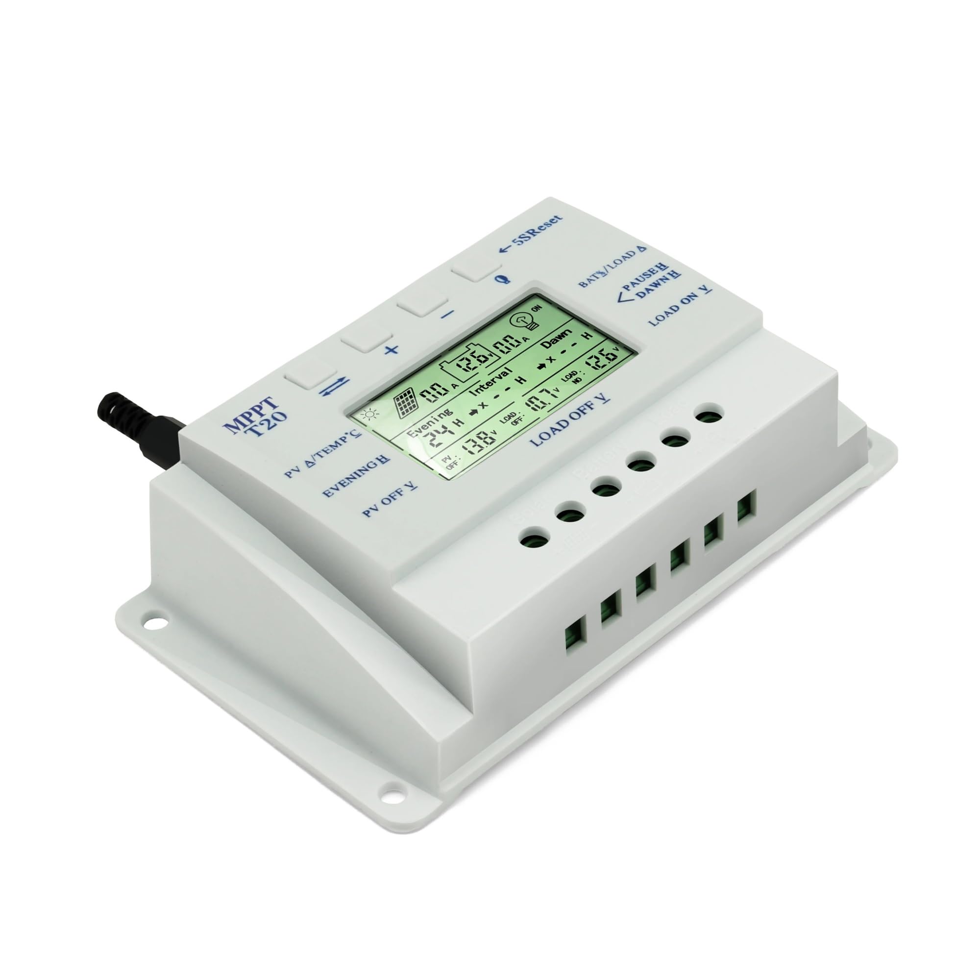 Mando de cargador Solar for de iluminación, regulador de batería de Panel Solar T20 T30 T40, 20A, 30A, 40A, 12V/24V, MPPT automático, pantalla LCD(40A)