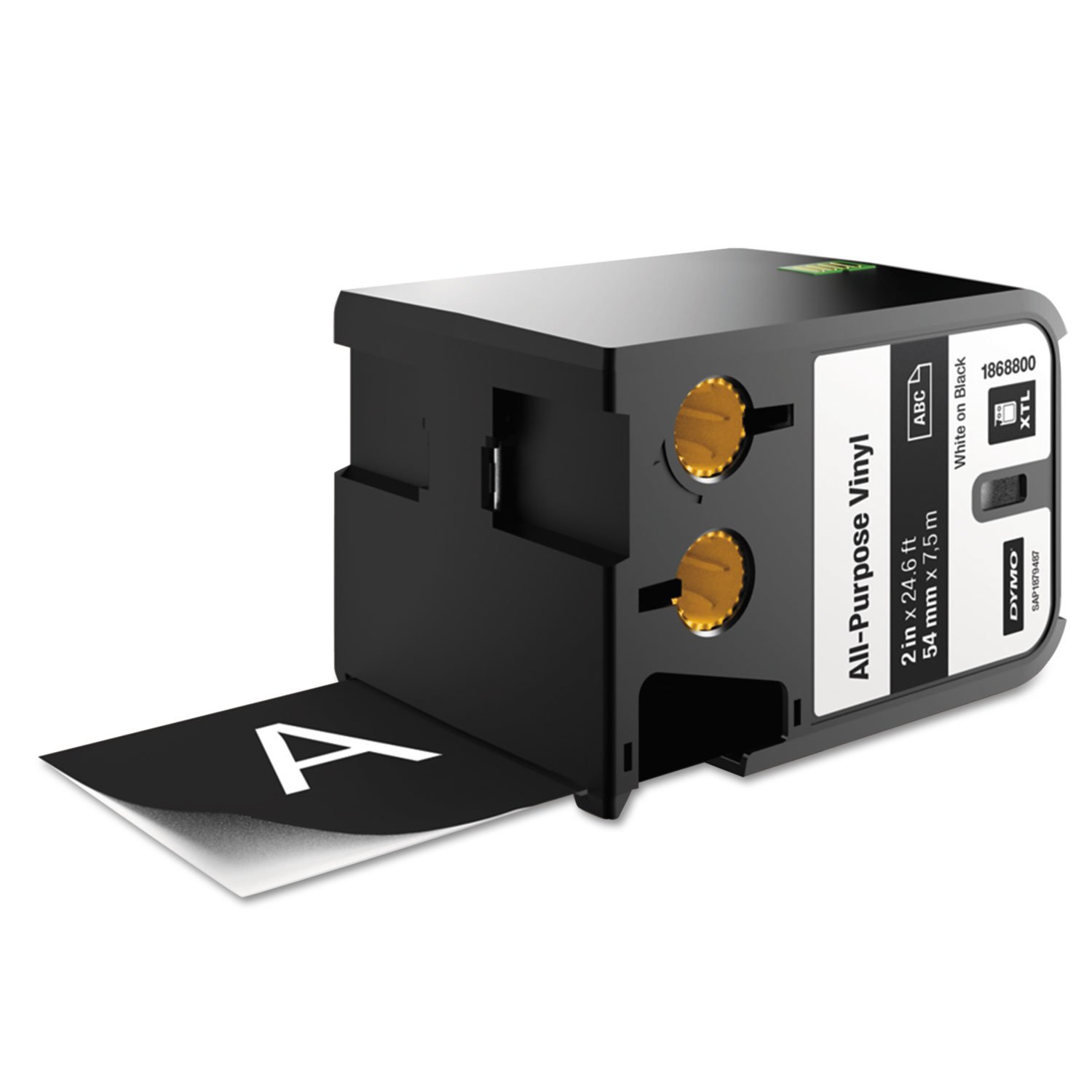 DYMO 1868800 Cinta para Impresora de Etiquetas - Cintas para impresoras de Etiquetas (Blanco sobre Negro, Thermal Transfer, Vinilo, 54 mm x 7 m)