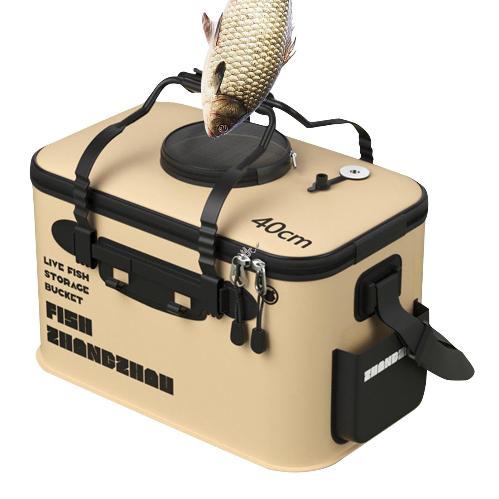 Cubo de Pesca portátil - Cubo de Pesca Plegable | Cubo Multifuncional para Cebo de Peces Vivos | Contenedores de Peces Vivos y Cebo, Bolsa de Pesca para Acampar, Caja de contenedores de Agua