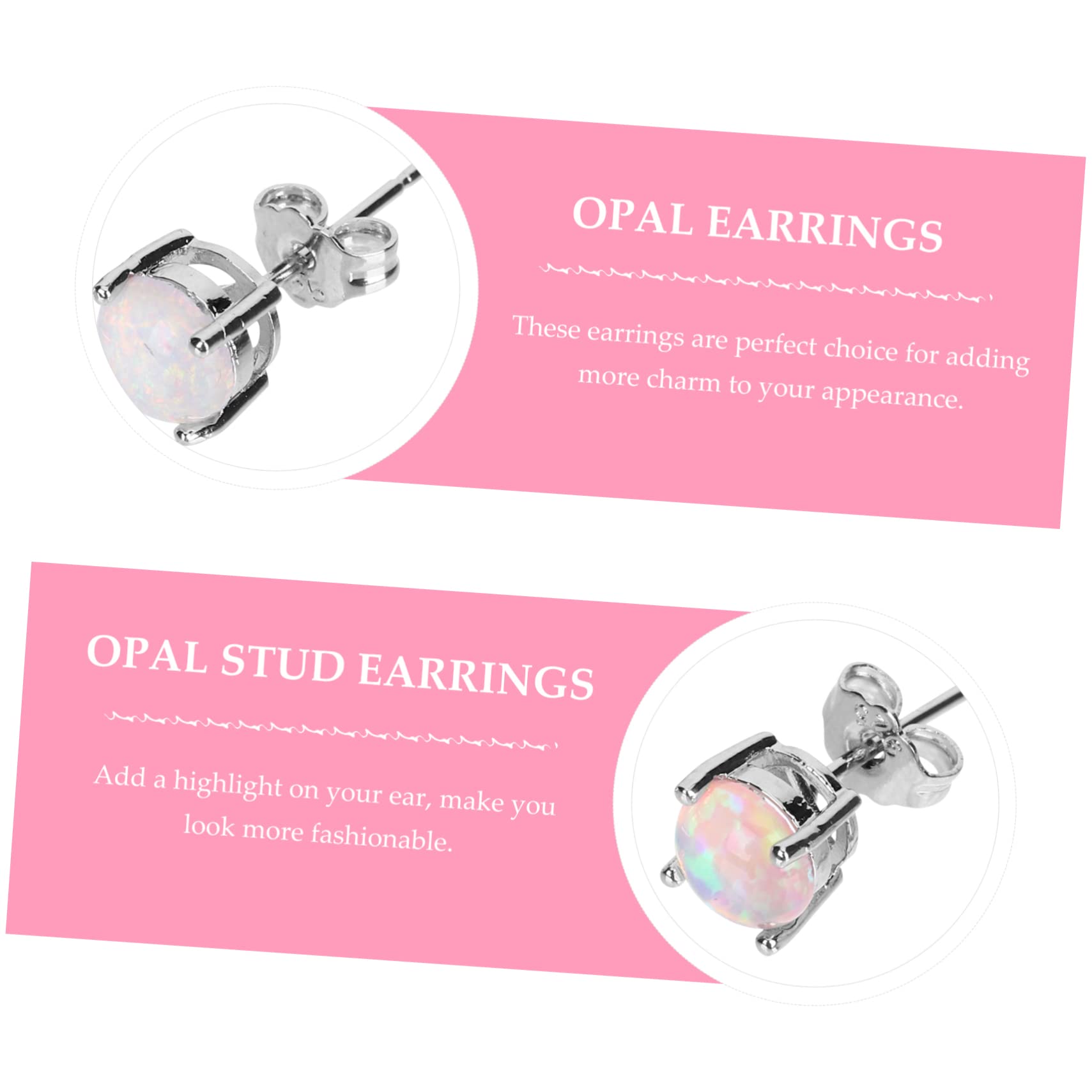 SOIMISS 6 Pares Aretes de ópalo aretes para mujer pendientes de ópalo de mujer pendientes de fiesta rosa estéticos joyas para perforar la oreja cobre