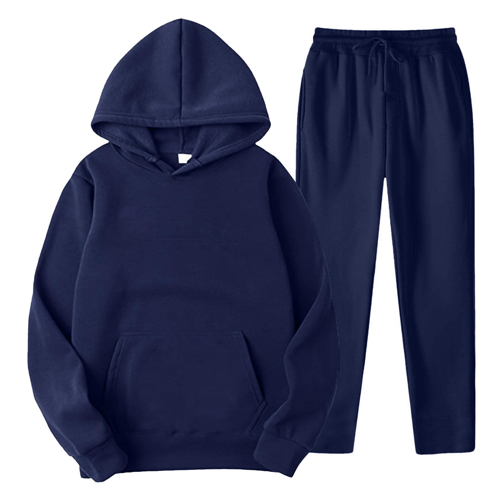 Tuta Uomo Completa Invernale Tute Sportive, Felpa con Cappuccio E Jogging Pantaloni 2 Pezzi Completo Abbigliamento Completa in Cotone Completo Uomo Casual Tute da Casa Jogging con Elastico in Vita