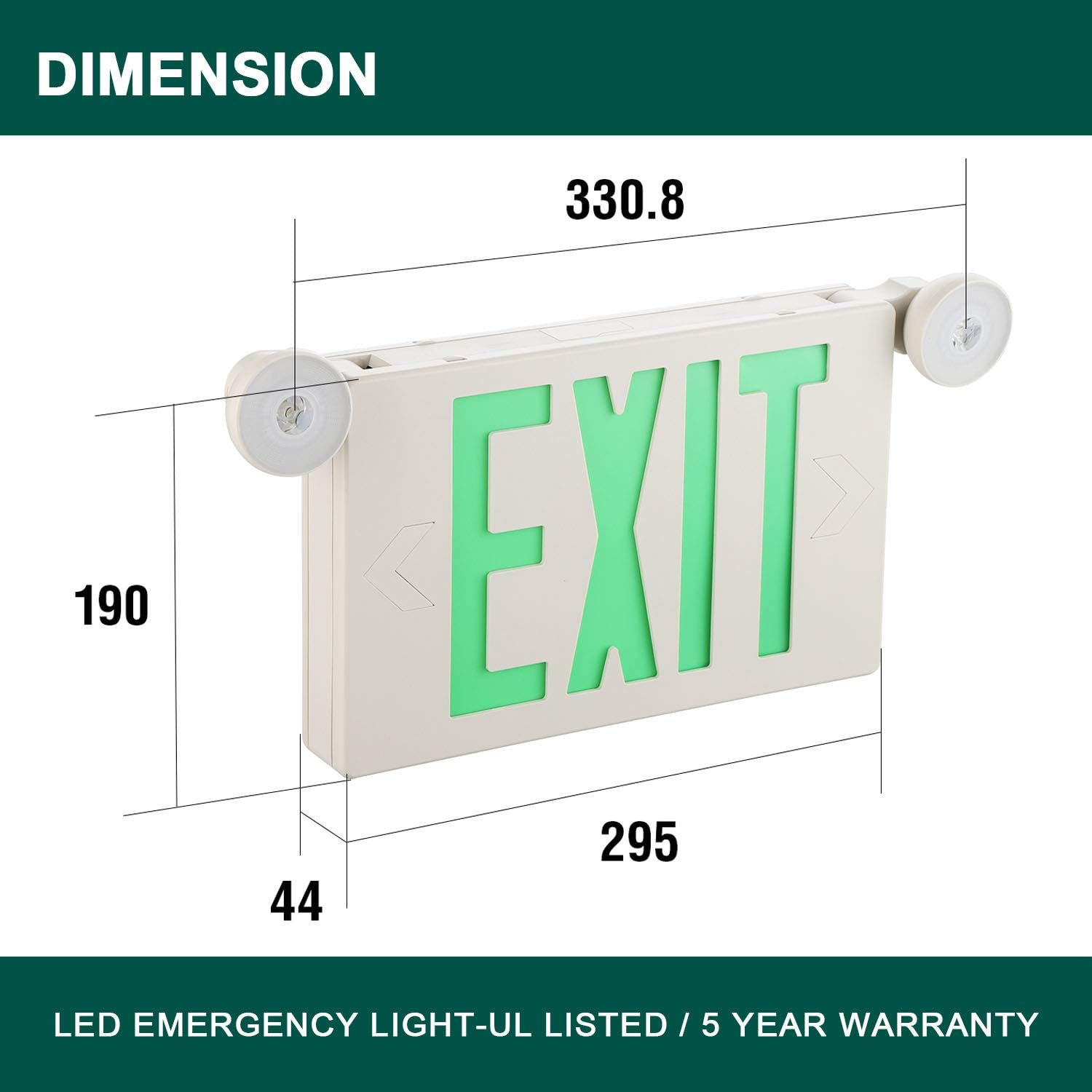 Chеареѕt 🛒 EXITLUX 4 PACK LED Emergency Lighting Fixtures Commercial Combo Exit Light with Two LED Head-Back-up Batteries Green -US Standard UL Listed EXIT Sign 220/277V-Emergency Power Led Light Bulb Crаzу Dеаlѕ EXITLUX 4 PACK LED Emergency Lighting Fixtures Commercial Combo Exit Light with Two LED Head-Back-up Batteries Green -US Standard UL Listed EXIT Sign 220/277V-Emergency Power Led Light Bulb