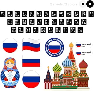Russian English Arabic Russian Russian Keyboard Sticker for computer Russia flag Sticker for car laptop mobile phone PS3 Motorcycle luggage wall