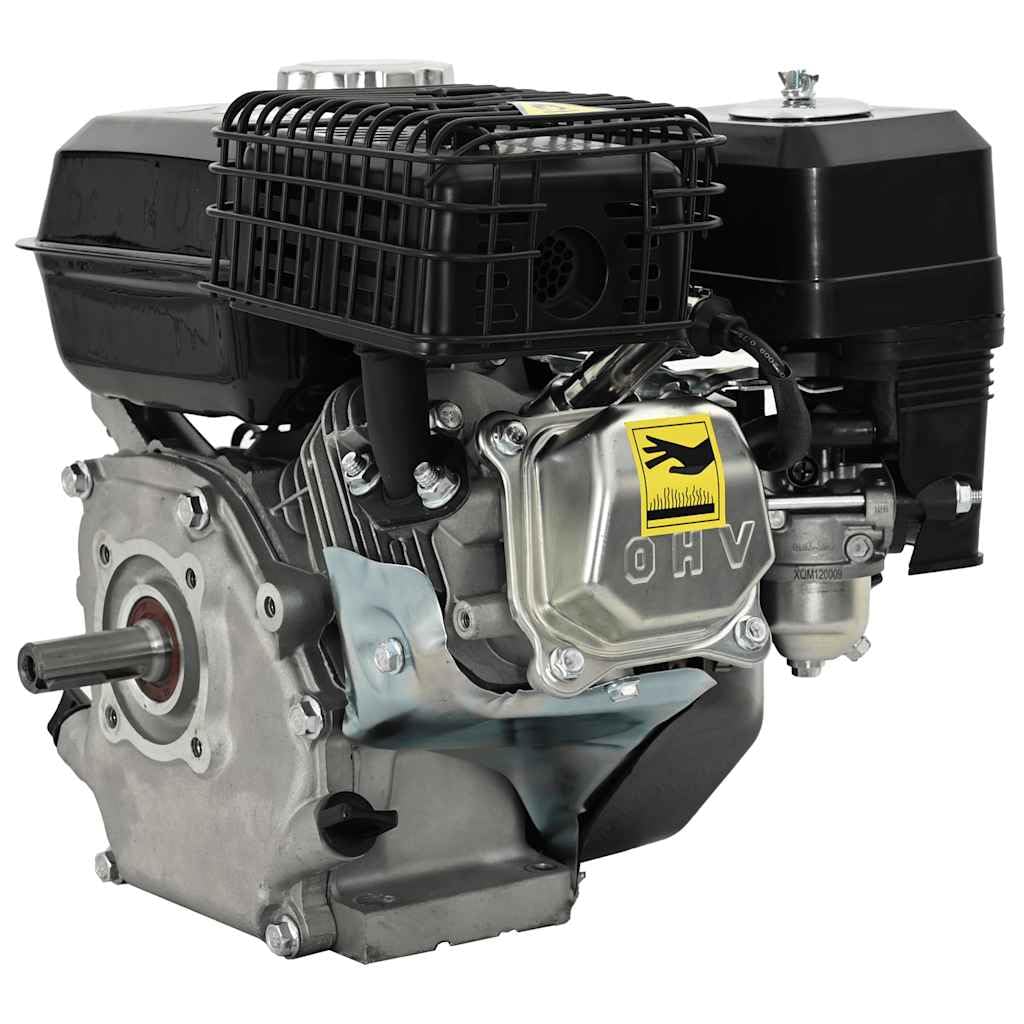 Mangloder - Motore a benzina a 4 tempi, 6,5 CV, 4,8 kW, nero, 196 cm3, con avviamento a fune, silenziatore, per generatore, generatore di corrente di emergenza, giardino, costruzione