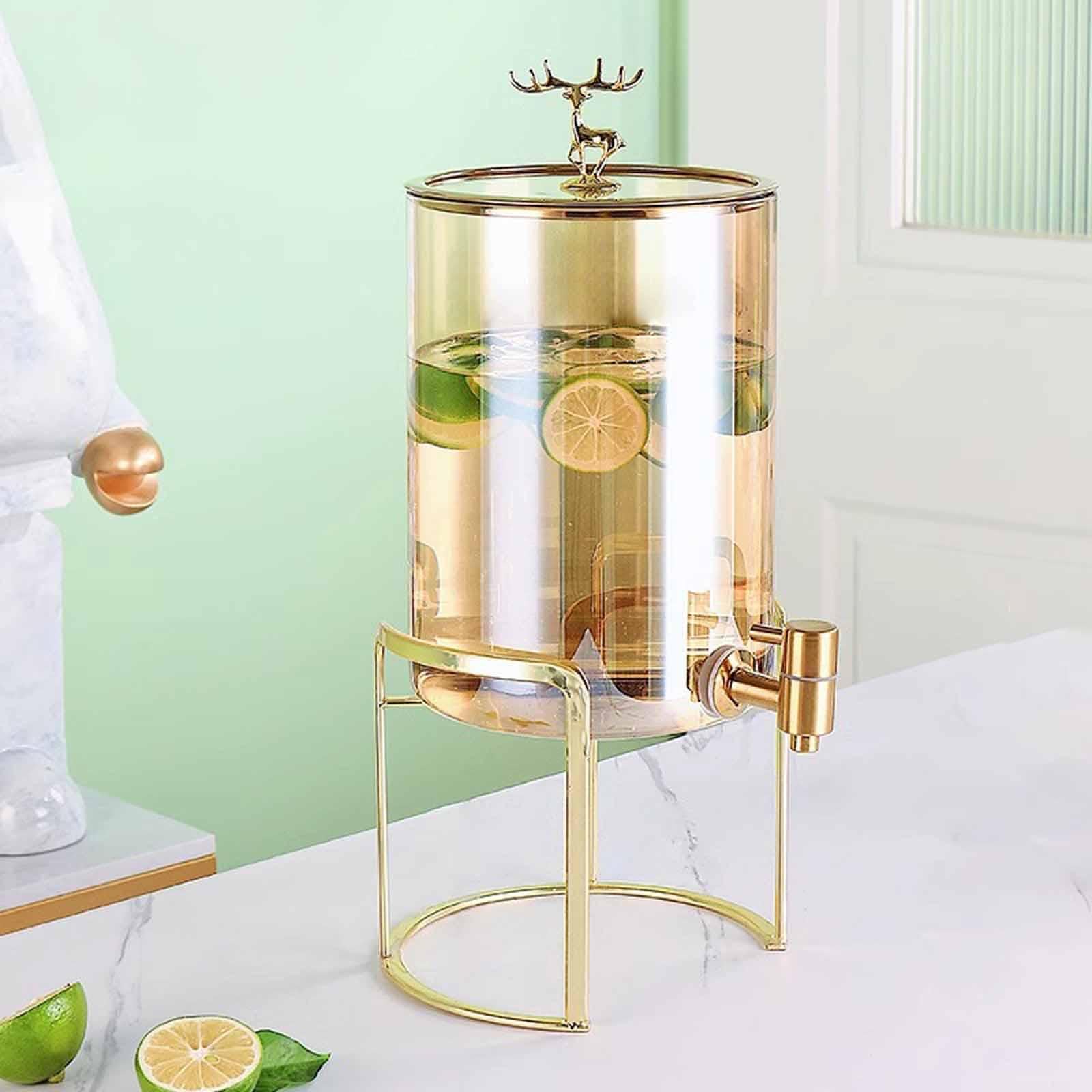 Supporto per Distributore di Bevande, Base per Brocca da 20 Cm, Supporto per Secchio per Bottiglia d'Acqua, per Botte di Vino, per Brocca di Acqua, Oro