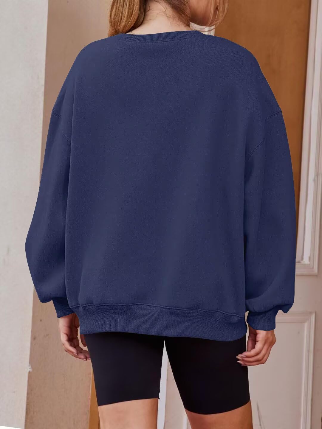 Dressmine Womens Oversized USA Sweatshirt Fleece Long Sleeve Pullover American Flag Crewneck Sweater Graphic Hoodies - Image 4