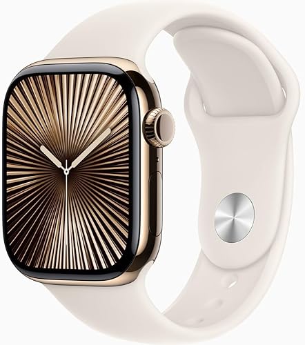 Miniatura 12 de Apple Watch Series 10 [GPS + Cellular 42 mm] Reloj inteligente con carcasa de aluminio oro rosa con correa deportiva ciruela Monitor de actividad