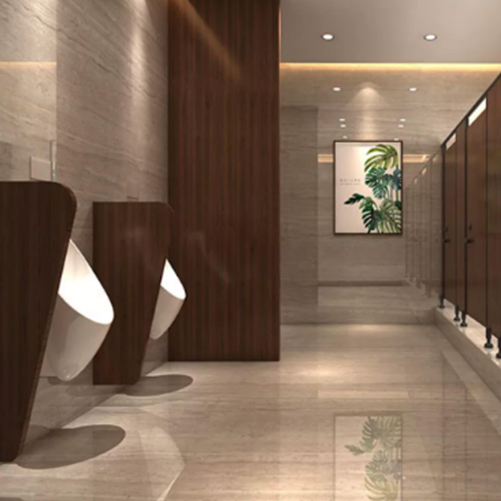 Mampara divisoria de privacidad para urinario, mampara divisoria de privacidad de Madera para urinario - Tabique de Pared Impermeable con herrajes de Acero Inoxidable para baños, aseos públi