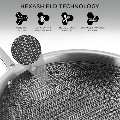 Vinod SAS Pro Platinum Triply Stainless Steel Hybrid Non Stick Frypan 22 cm, 1.7 LTR | Etched Hexa Design Stick-Free Surface | Healthy Cooking |... - Image 7