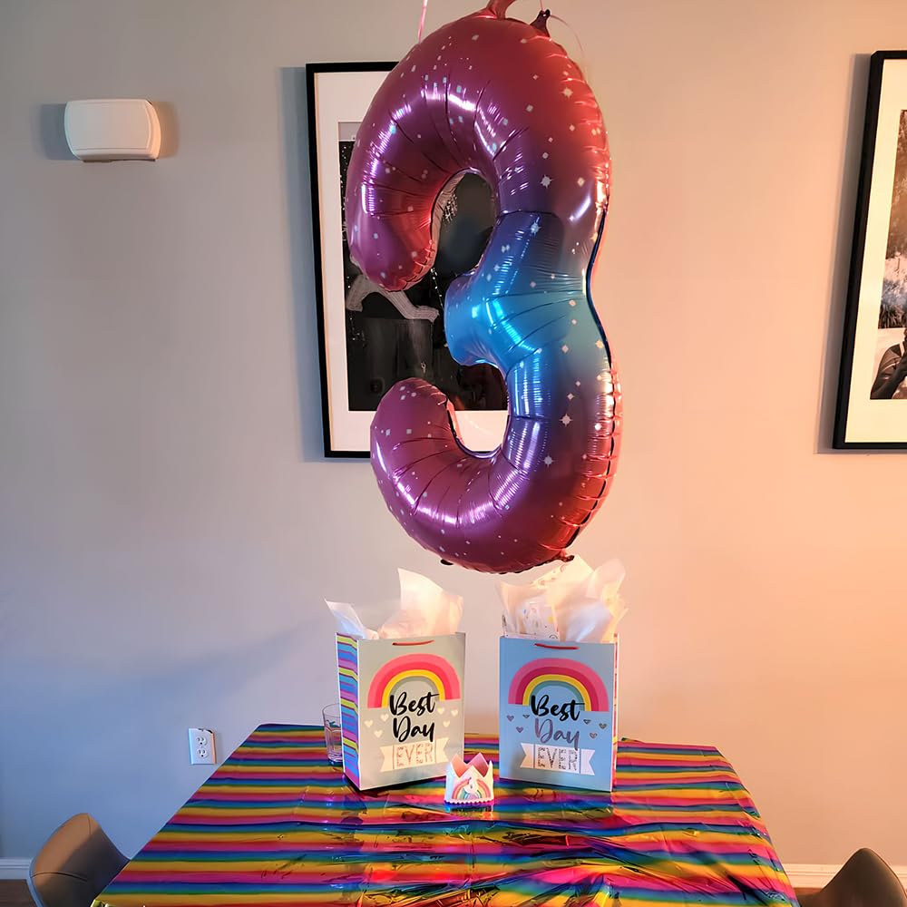 Foil Globo Número 5 Azul 40" (101cm), Inflable Helio o aire, Gigante Numeros 0-9, 10-19, 20-29, 30-100, Grande Globos Decoración para La Boda Aniversario y Cumpleaños Fiestas — view 34