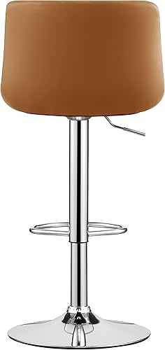 Miniatura 8 de MINCETA Taburetes de bar, moderno taburete giratorio tapizado con respaldo para barra y altura de mostrador, altura ajustable de 24 a 34 pulgadas,