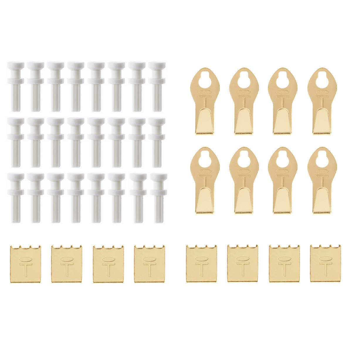 Takker® Hardwall Refill Pack - 40 Pieces, 24 Refills, 8 Picture Hooks, 8 Canvas Hangers, Hang Up to 12kg