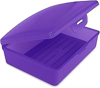 Vista 1 de Caja de jabón, 1 morada, fabricada en los Estados Unidos, caja de jabón con tapa con bisagras y pestillo seguro