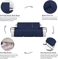Vista 80 de PureFit Fundas de sofá reversibles resistentes al agua para sofá reclinable de 3 asientos, funda antideslizante para sofá de 3 cojines, protector