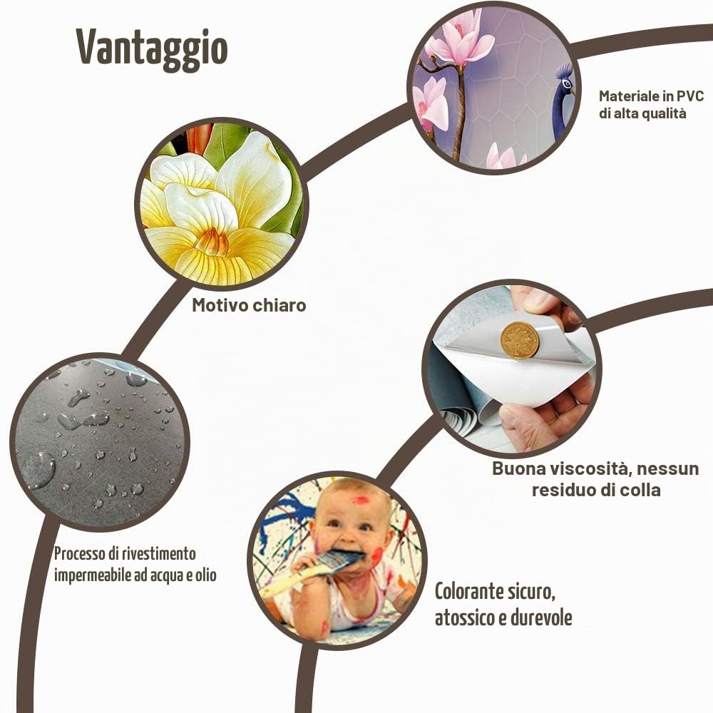 Hiser Adesivi per Piastrelle Marmo, Impermeabile a prova di olio PVC Autoadesivo Decorazione, Facili da Staccare e Applicare Adesivi Pavimento per Bagno Cucina Parete, 30x15cm (Antracite,16 Pezzi)