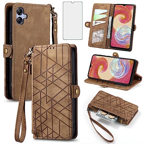 Étui Samsung Galaxy A04e Asuwish avec protection écran et porte-cartes