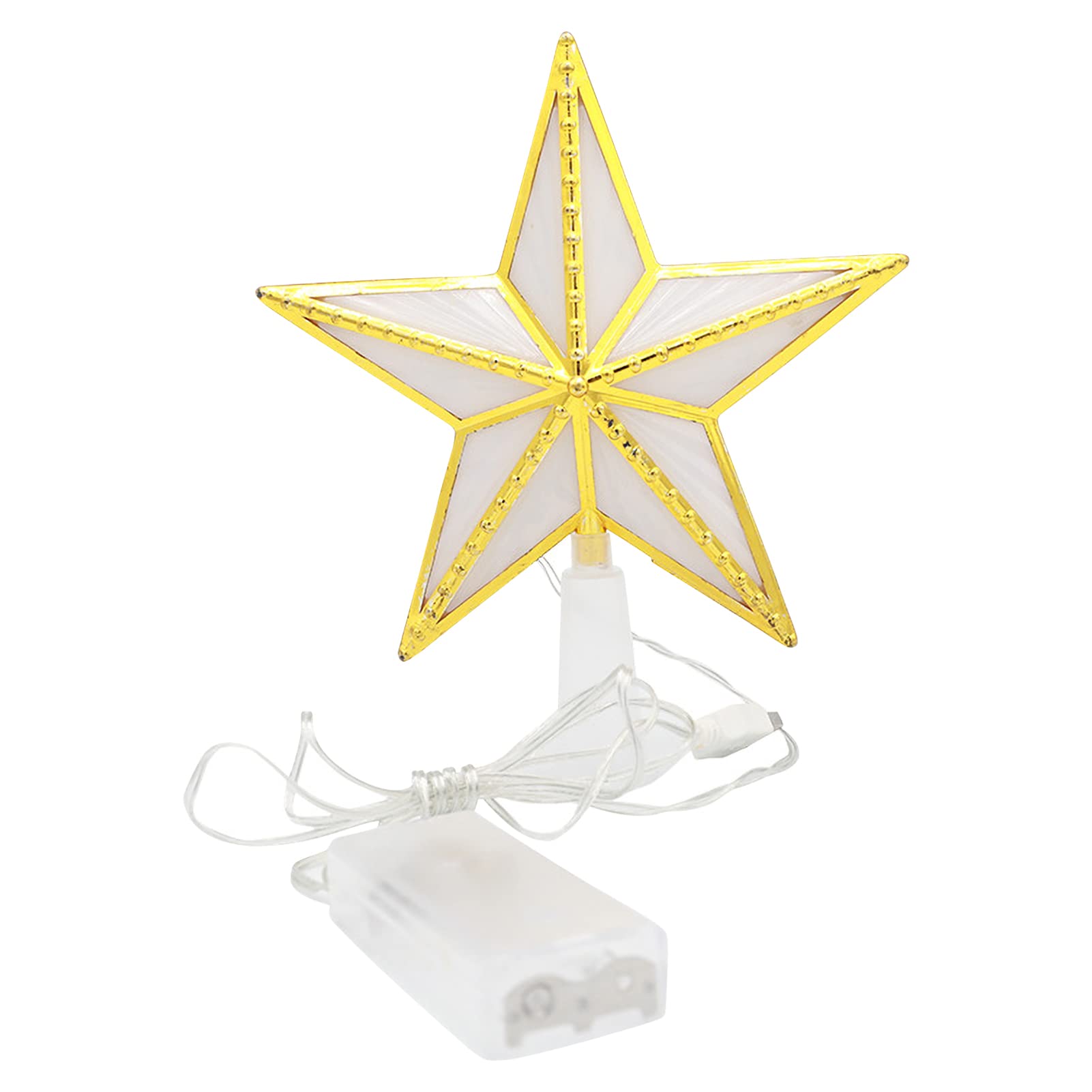 MorelianTree Topper Ornaments for XmasTree Lighted Star Tree Topper USB & Battery Powered LED Treetop forTree Party Decoration
