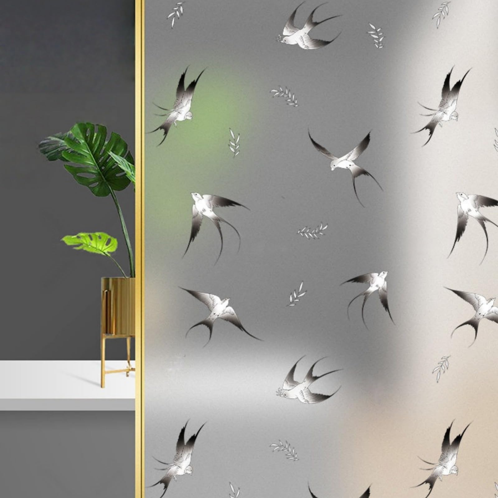 Window Film Privacy Reusable PVC Frosted Static Cling Decorative Glass Film Light Softening UV Protection Waterproof For Bathroom Windows Kitchen Glass Doors And Office Partitions(60x100cm)