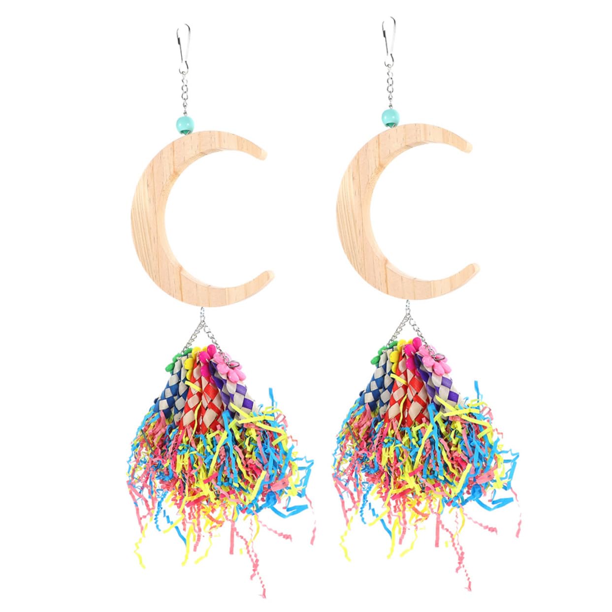 GANAZONO 2Pcs Parrot Shaped Bird Cage Hanging Swing for Parrots for Training and Play Durable Natural Material Enhances Curiosity and Joyful Atmosphere