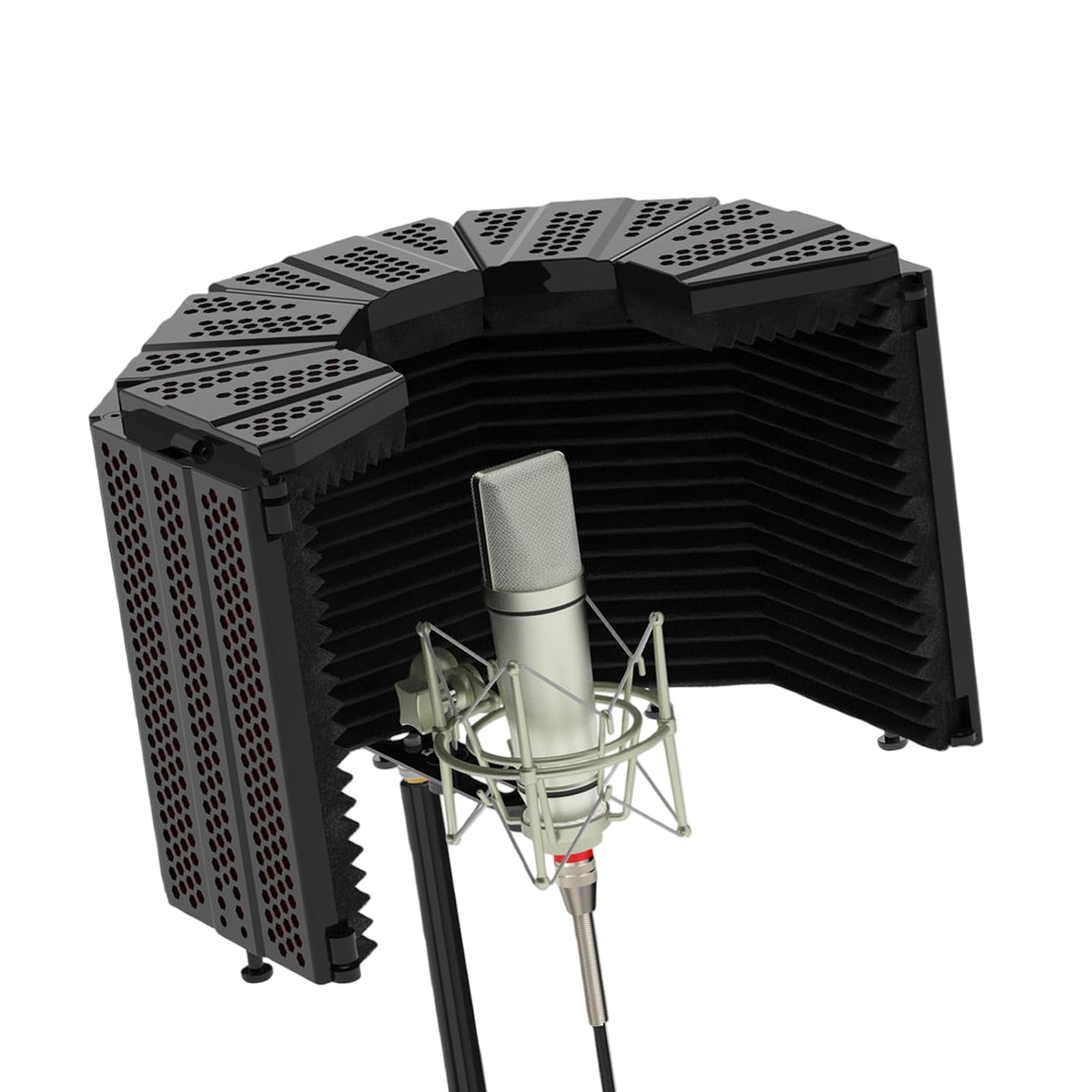 MultiLayer ABS Microfono Sound Shield Montaggio Rapido Microfono Scudo Isolamento per Podcaster Creatori di Contenuti Viaggio Strumento Audio Friendly