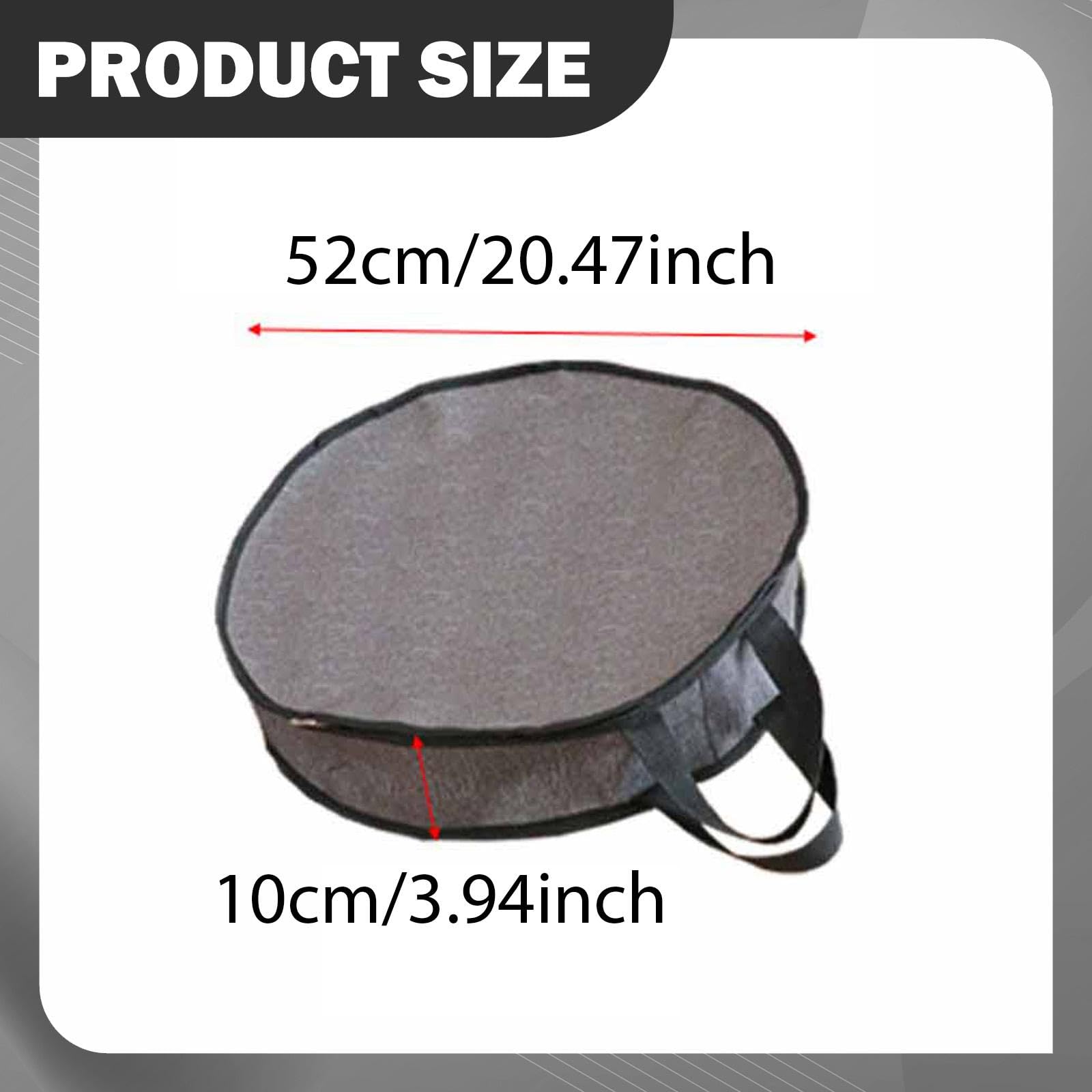 Drum Bag Tragetasche Trommel Aufbewahrungstasche Bass Drum Tasche aus Strapazierfähigem Oxford Stoff mit Reißverschluss Wasserabweisung für Musiker, Durchmesser 52cm