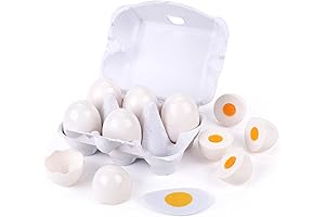 6PCS Plastic Pretend Play Eggs for Kids' Learning and Development
