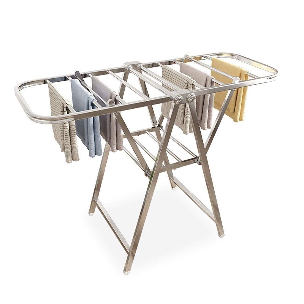 Robuster faltbarer Wäscheständer aus Edelstahl mit Flügel-Design, zusammenklappbarer und multifunktionaler Wäscheständer, 134 cm Trockenraum