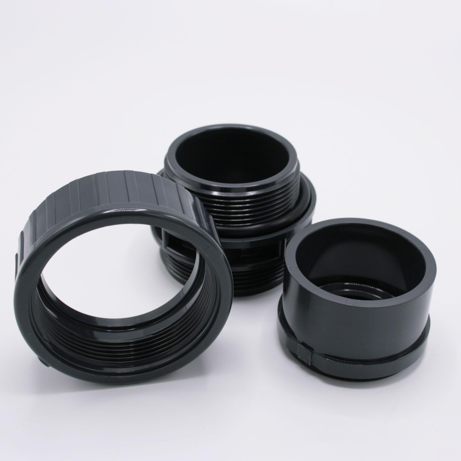 2x PVC Verschraubung 50mm x 1 1/2 Zoll I Klebemuffe x Außengewinde I Lösbare Rohrverbindung mit O-Ring I PVC-U Fitting für Poolverrohrung Pumpen Armaturen und Durchflussmesser I bm163
