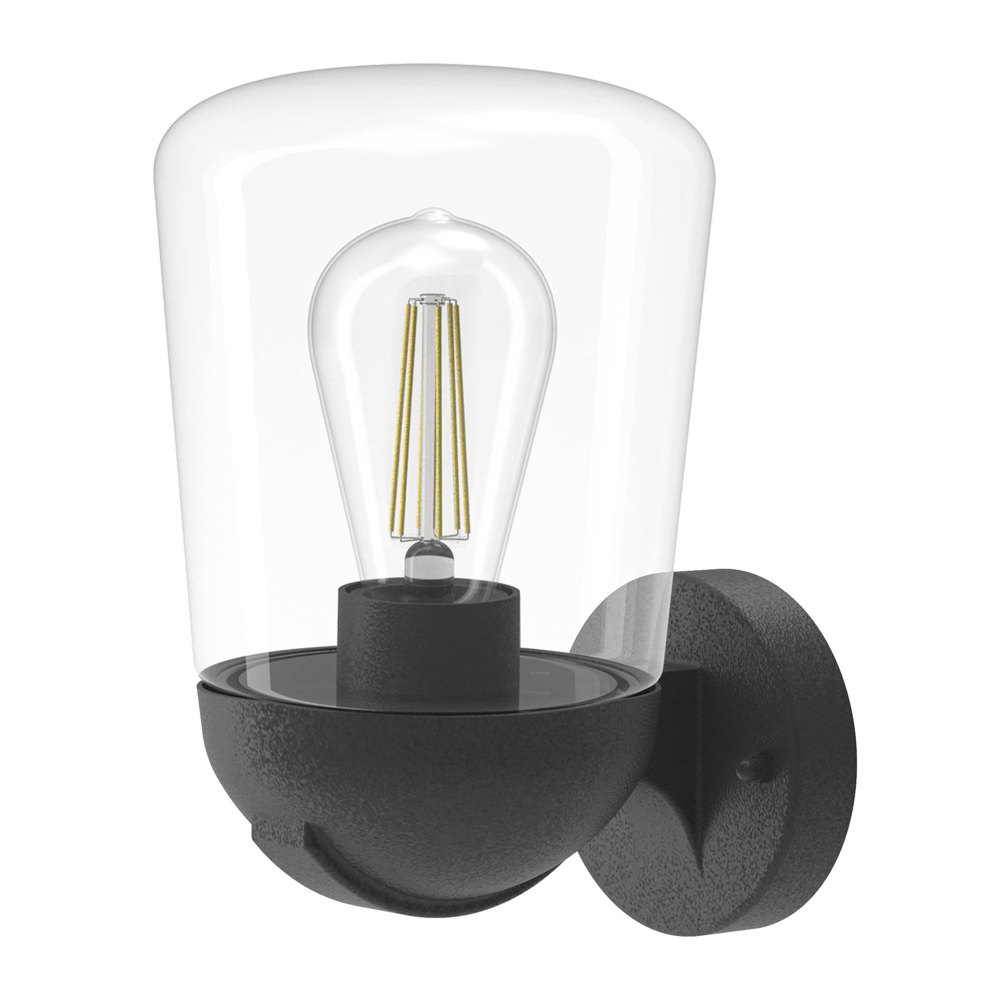 wonderlamp W-T000055 Aplique de Pared Vintage de Exterior para Jardin, Negro Antracita, Bombilla E27