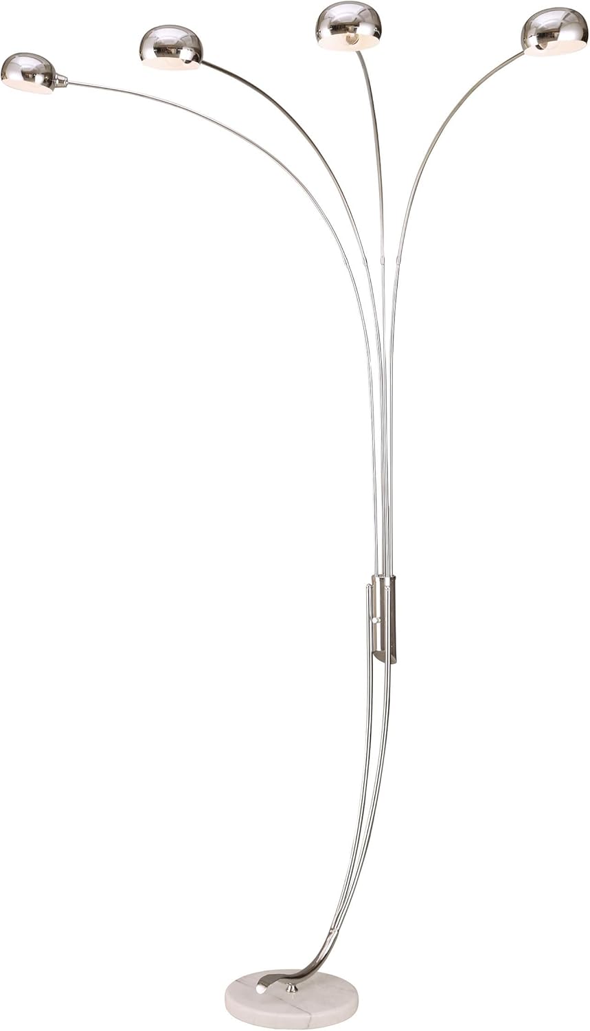 Ore International Crystal Drop Floor Lamp - 61 Inch Black Drum Shade With Faux Crystals