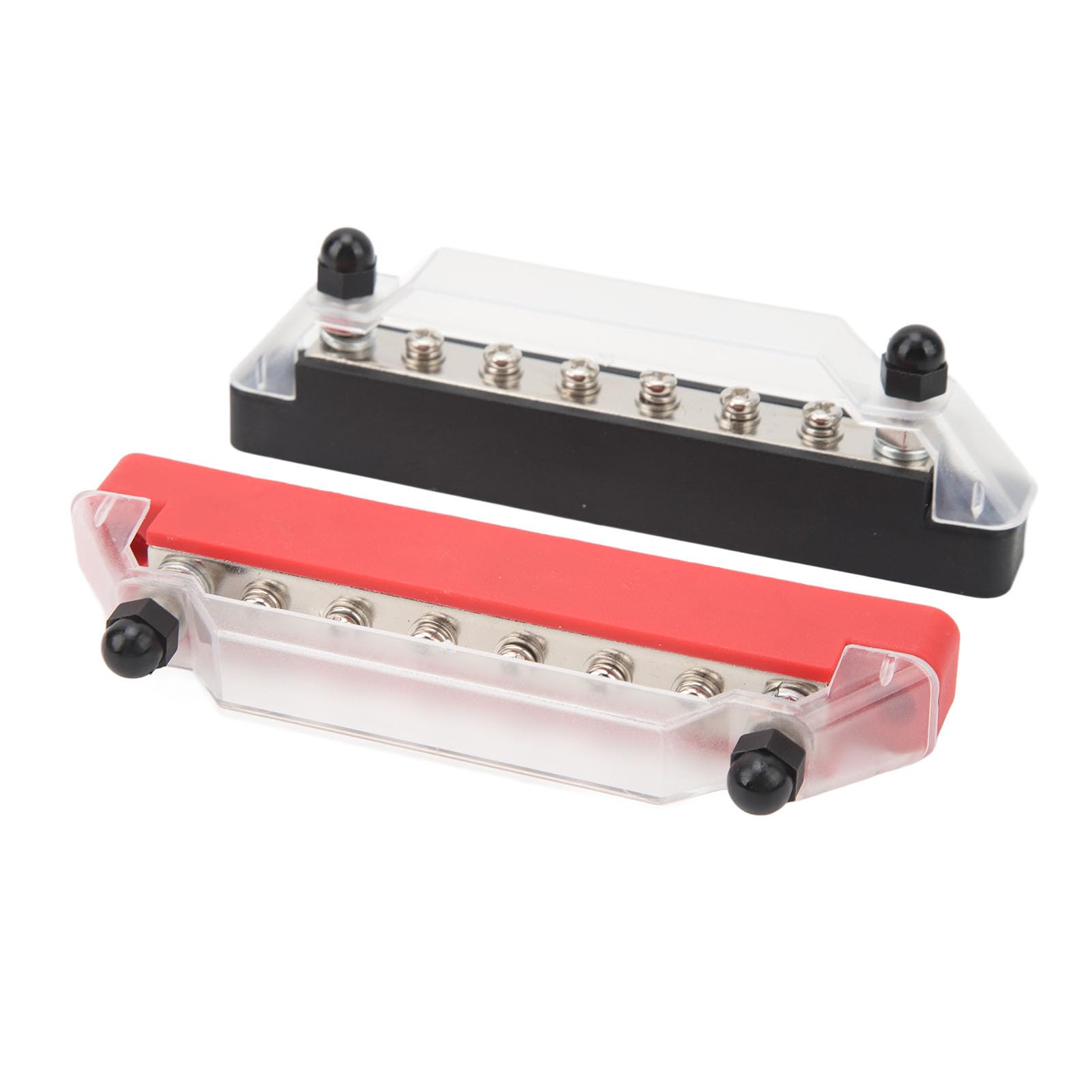 Bloc de Distribution d'alimentation M6 150A DC 12-48V, Bus Bar 8 Voies Noir et Rouge - Connexion Stable et sûre pour Bateaux, Voitures et véhicules Utilitaires
