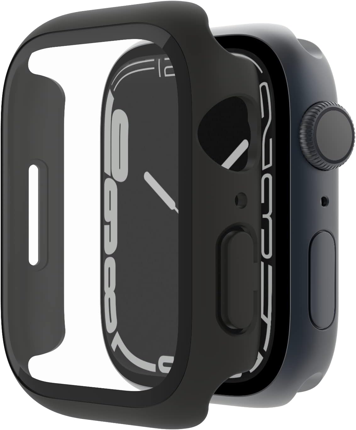 BelkinScreenForce Apple Watch 44Mm, 45Mm Series 8, 7, Se, 6, 5, 4 Bumper Case With Built-In Tempered Glass Screen Protector, Scratch Resistant And Easy Installation - Black