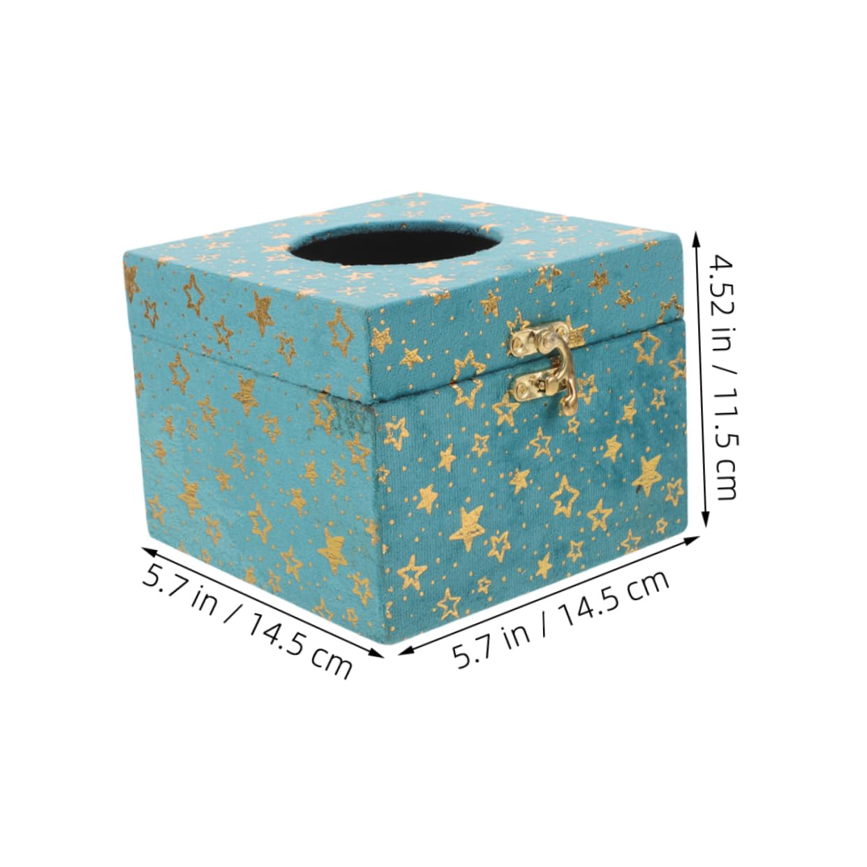 Retro Luxus Holz Taschentuchbox 2 Stück mit Blauer Stoffoptik
