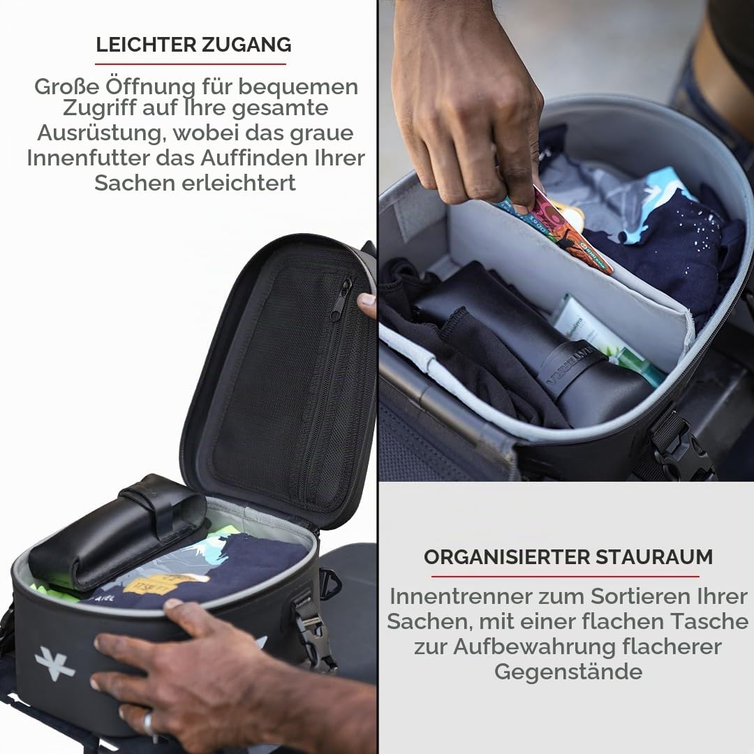 ViaTerra 6L wasserdichte Hecktasche Universal-Motorradsitztasche