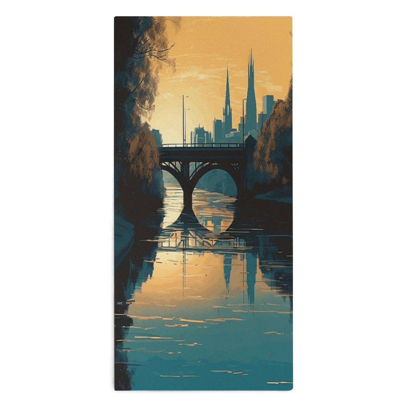 Btcowzrv Style Hand Drawn Buildings Bath Towel Beach Towels Shower Towel