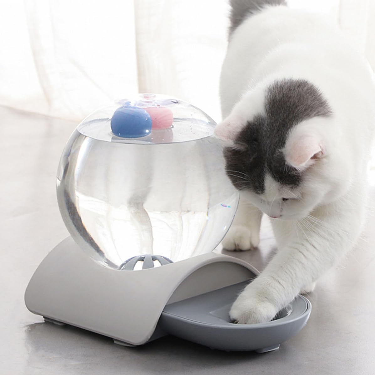 POPETPOP Bebedero Automático de 2.8 litros Material Abs y Acrílico Diseño Ligero y Gran Capacidad para Perros y Gatos Adecuado para Uso en Casa o Tienda de Mascotas