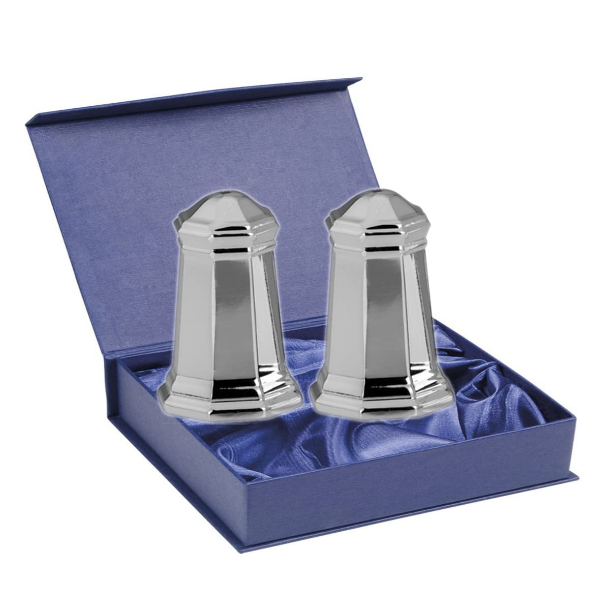Salz- und Pfefferstreuer "Hamburg" | Achteckig | Silber Plated versilbert | 4x3 cm | Edles Tafelsilber | Ideal als Geschenk