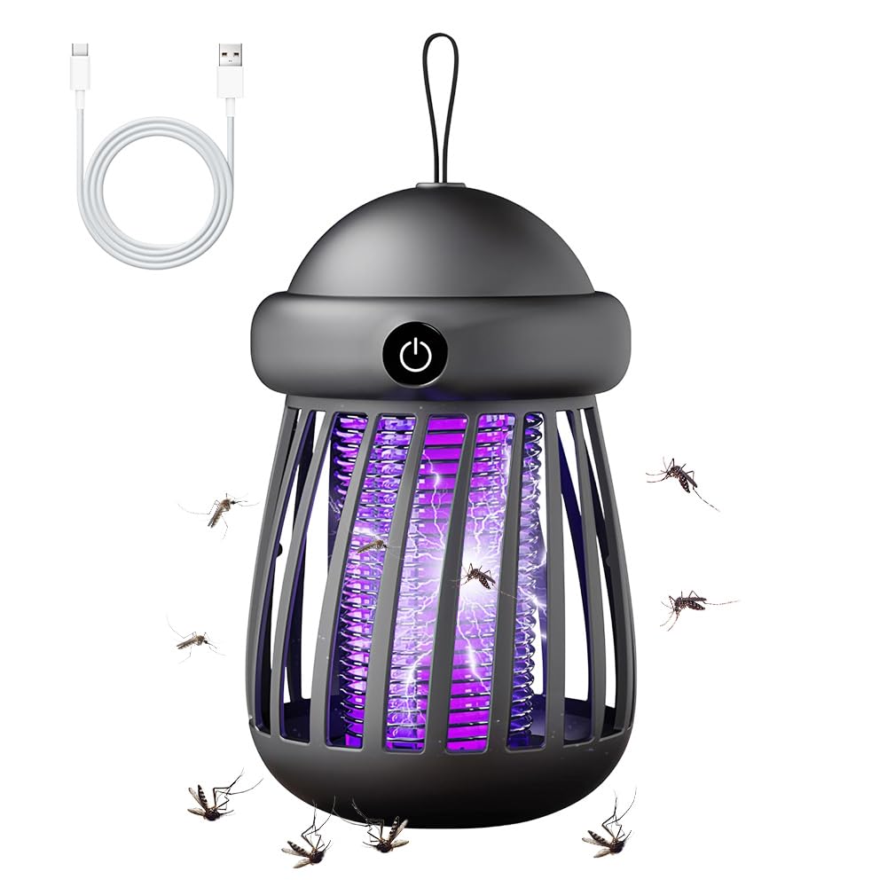 Mosquito Killer Lamp, 2 in 1 Bug Zapper, Insect Pest Fly Killer, Waterproof Mosquito Killer, Rechargeable Electric Fly Killer for Camping, Outdoor, Travel, Living Room, Bedroom, Kitchen, Backyard