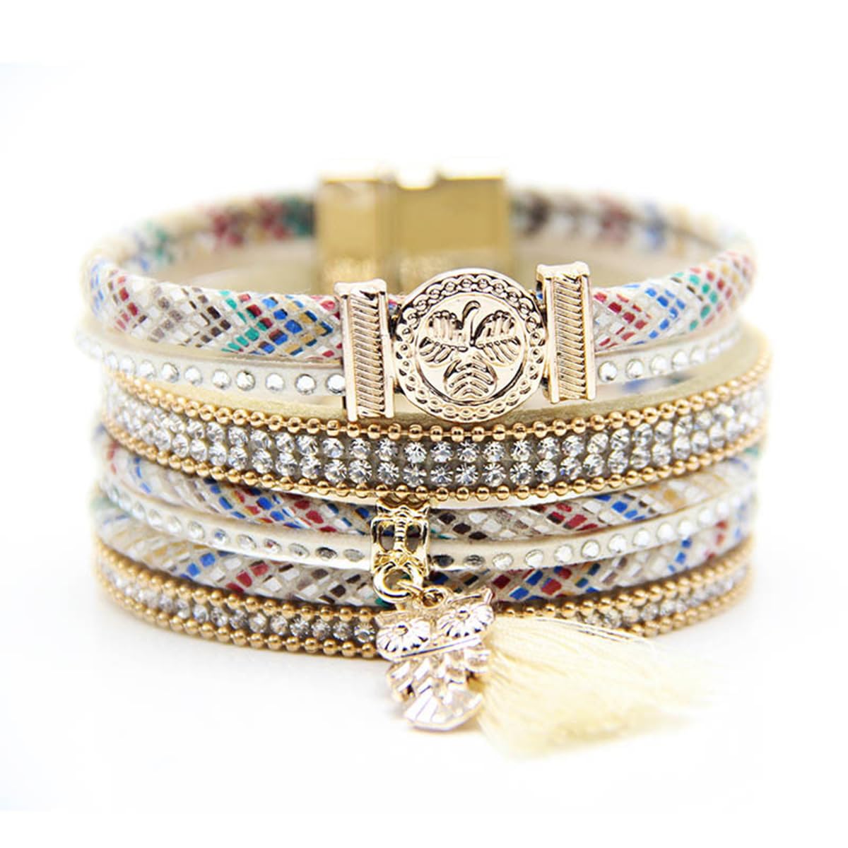 Leather multilayer bracelet Ladies bracelet women closure