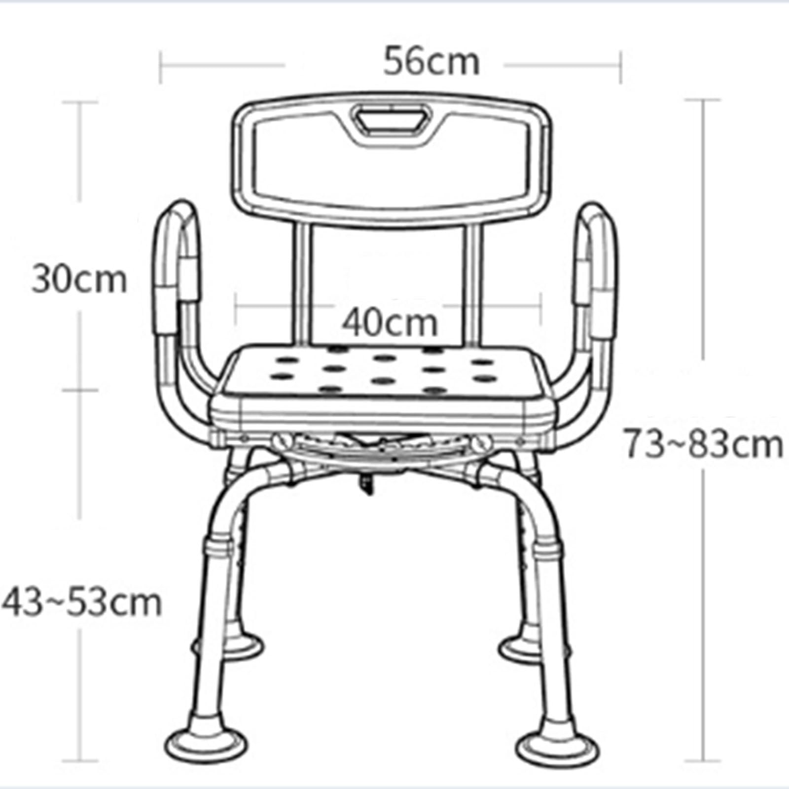 Silla de baño para Ancianos, Taburete de baño anticaída de aleación de Aluminio, Silla de Ducha Ajustable en Altura giratoria de 360 ​​Grados, Ajustable (Blue)