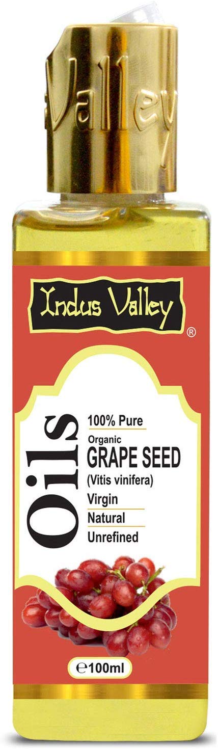 Indus valley 100% Natural Halal Certified Grape seed Carrier Oils Glowing Skin Hair Treatment,100ML
