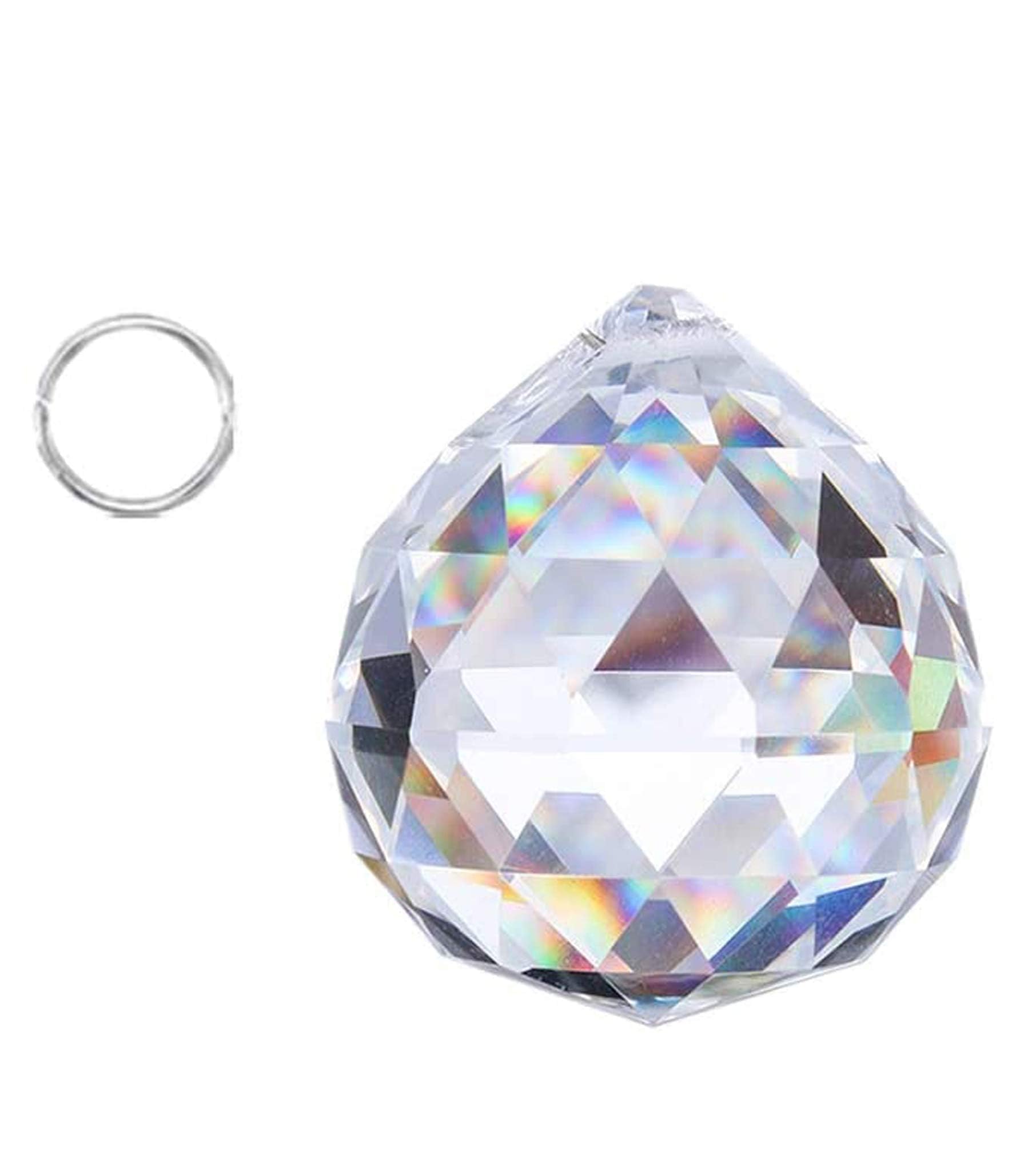 Hdcrystalgifts Women's Clear Crystal Suncatcher 50Mm Rainbow Maker Crystal Prism Sun Catcher For Windows Crystalsuncatcher Suncatchers Glass Crystal Ball Prism Lamp Hanging Ornaments Drop Chandelier Part Deco