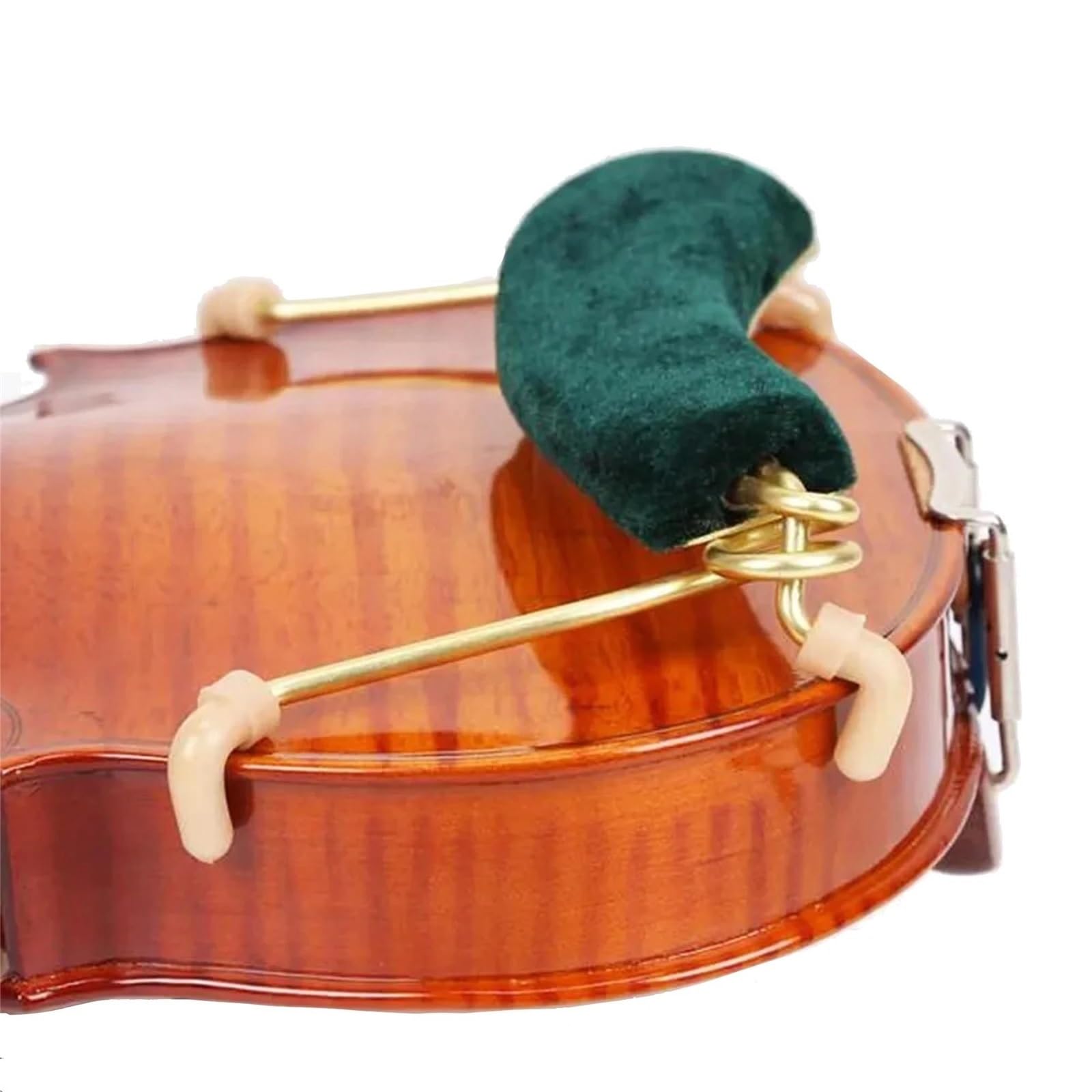 Spallaccio Per Violino Per poggiaspalla per violino principiante | Staffa di supporto 4/4 3/4 1/2 1/4 Flanella colorata morbida facile da usare(Green 1-2)