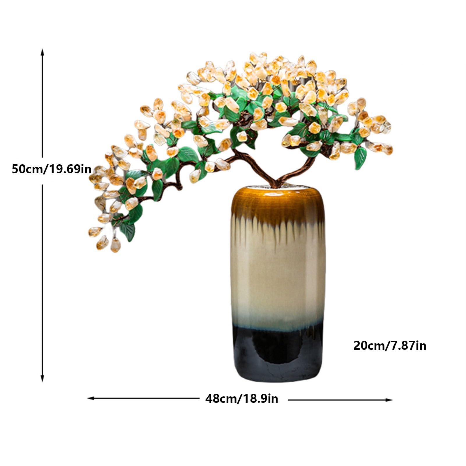 Ornament Cytryn Fortune Drzewo Naturalne Kryształowe Pieniądze Feng Shui Kamień szlachetny Uzdrawiający Życie Z Garnkiem Ceramiczna Podstawa Do Domowego Biura Szczęście Kryształowe Prezenty Drzewo