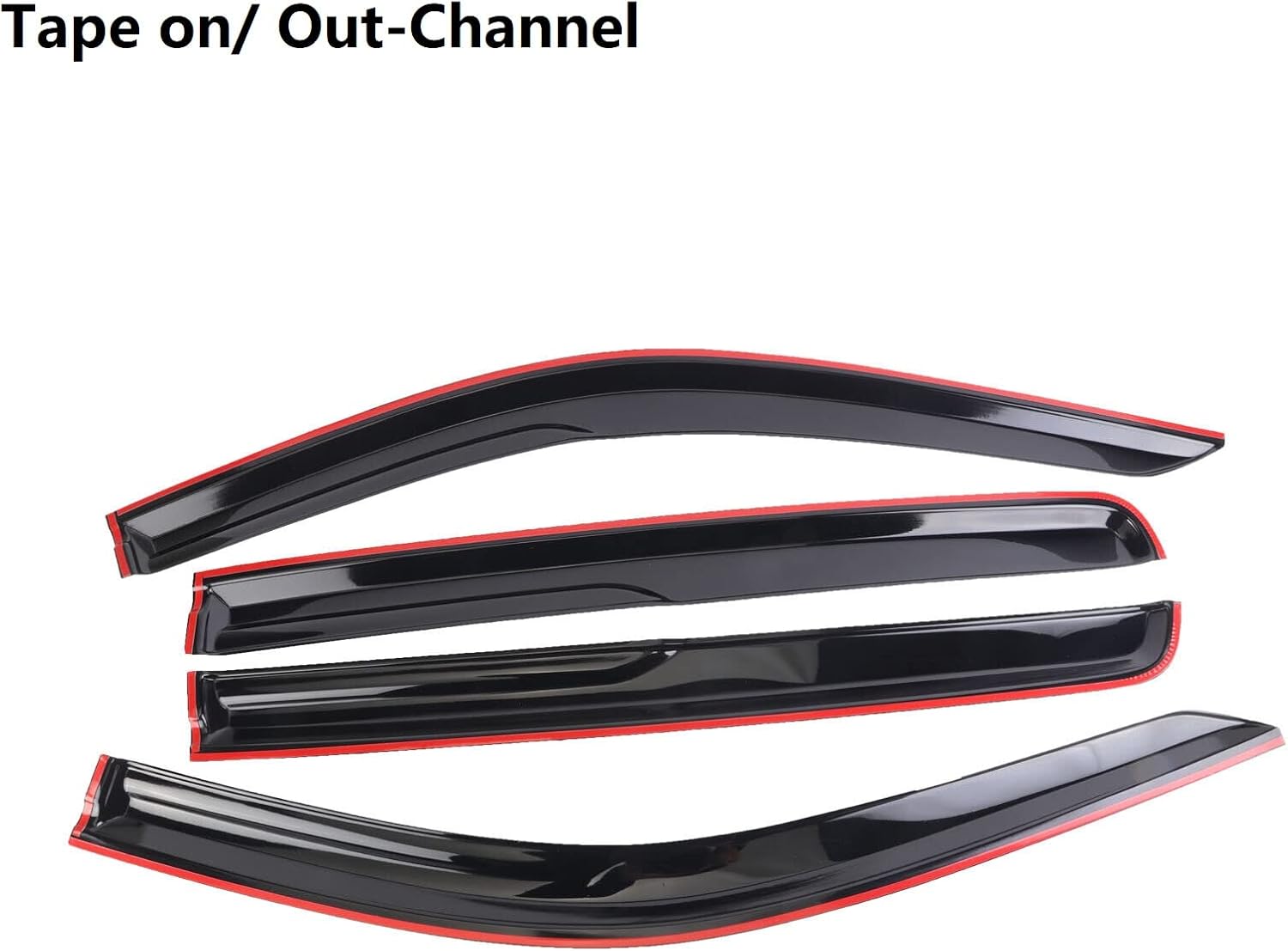 Window Deflector Compatible with 2019-2021 Chevrolet Silverado1500 Crew Cab Tape on Window Visor Dark Smoke Window Rain Guards