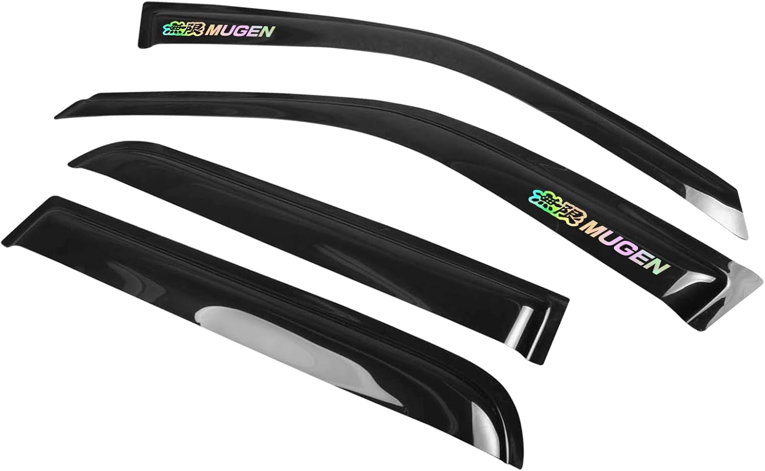 Window Visor Rain Guard Shade Compatible with 97-01 CRV, Side Window Vent Deflector, Dark Smoke Tinted, JDM Tape On Style, White Mug, 98 99 00