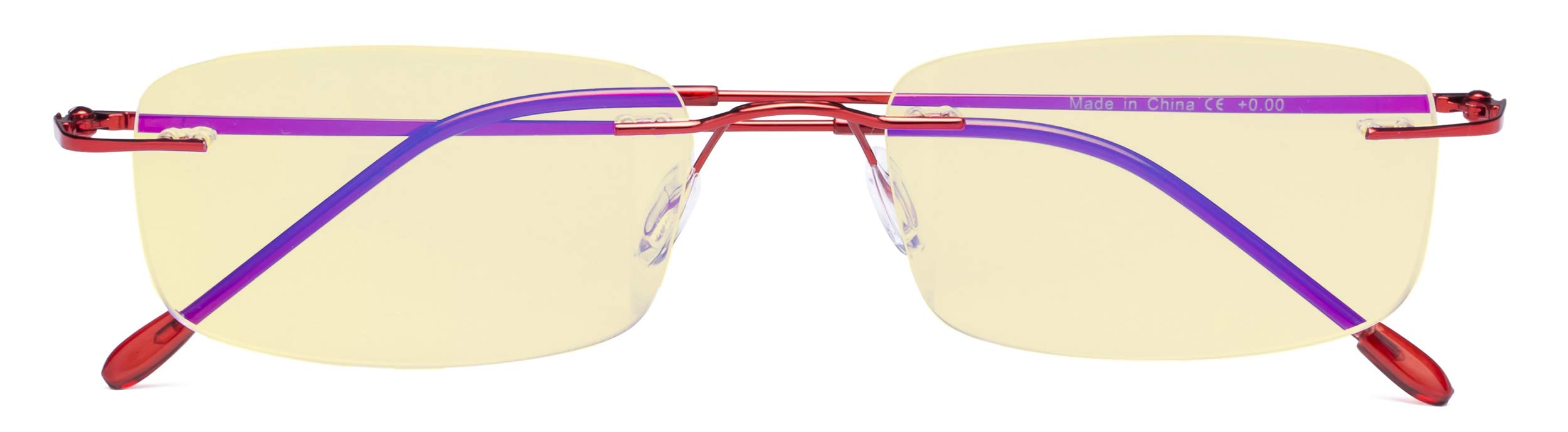 CessBlu Blue Light Blocking Glasses for Men Women Reading Computer Anti Glare UV Protection Eyeglasses Rimless Bendable